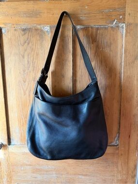 Coach Black Leather Hobo Shoulder Bag